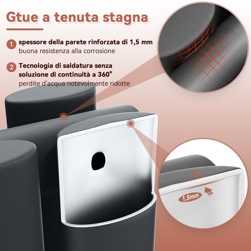 SONNI Radiatore Termosifoni Bilayer Design Radiatore Orizzontale Antracite 1800x236mm 820W