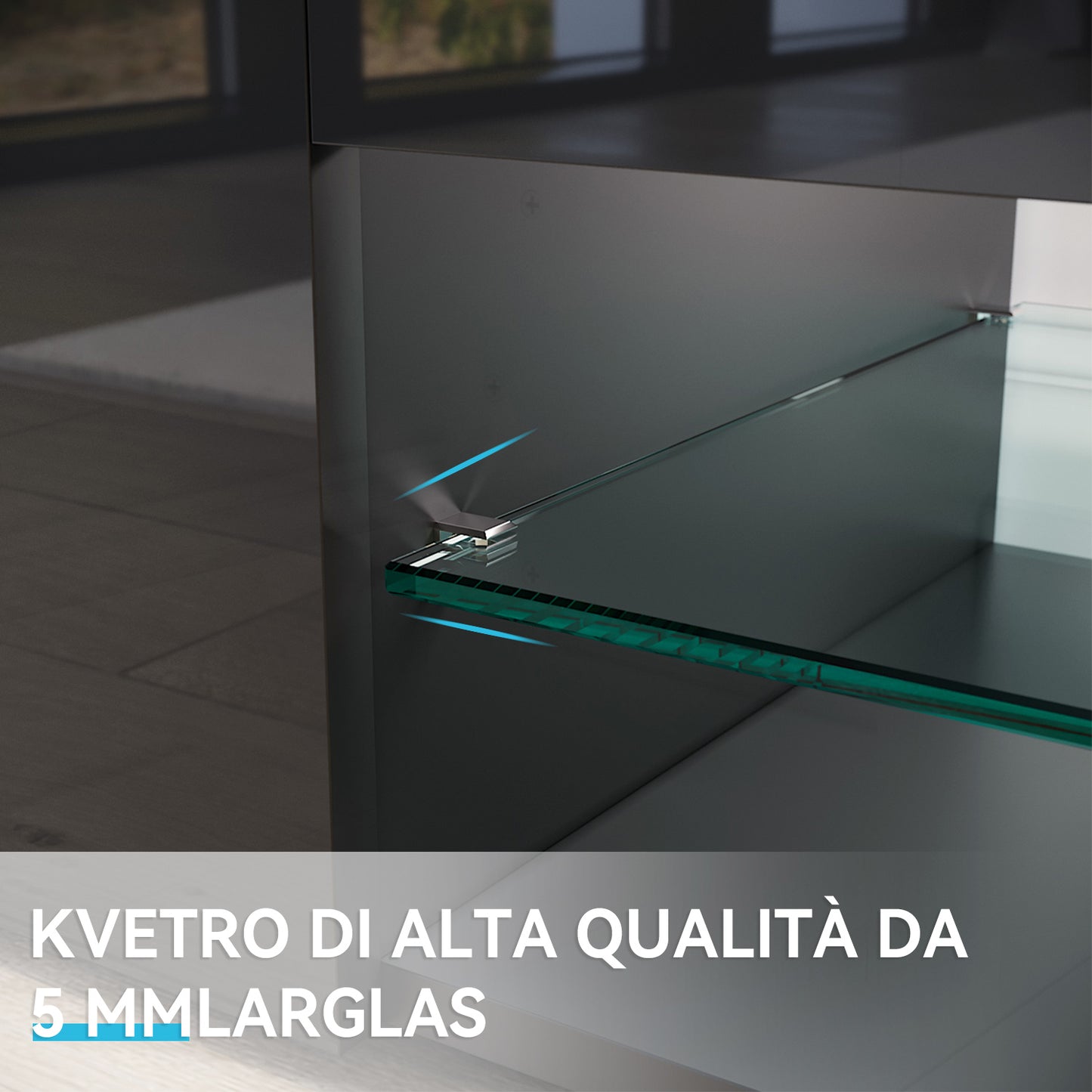 SONNI Mobile Porta TV con Luci LED Nero 135x39x30cm