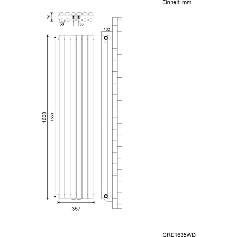 SONNI Radiatore Termosifoni ad Acqua Calda in Acciaio Radiatore a Pannello Bilayer Design Bagno Soggiorno Radiatore Orizzontale Bianco 1600x354mm 1104W