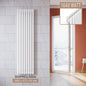 SONNI Radiatore Termosifoni ad Acqua Calda in Acciaio Radiatore a Pannello Bilayer Design Bagno Soggiorno Radiatore Orizzontale Bianco 1800x472mm 1640W