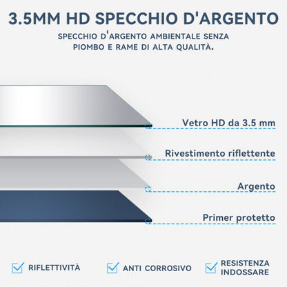 SONNI Specchio da Bagno Illuminato a LED 80 x 60cm