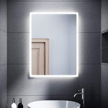 SONNI Specchio da Bagno Illuminato a LED 80 x 60cm