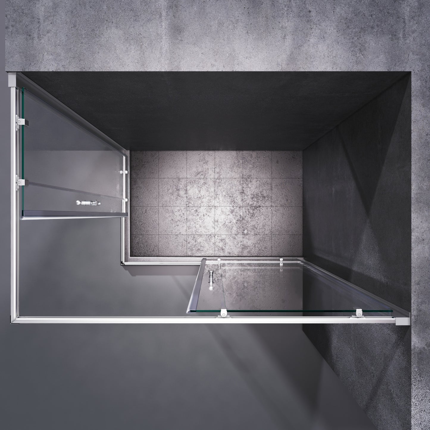 SONNI Cabina doccia ad ingresso angolare 70-90cm Altezza 185 cm